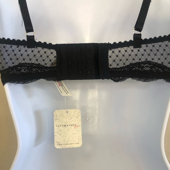 Free People Black Mid Week Dotted Mesh Underwire Bra Size 32D - Picture 12 of 12
